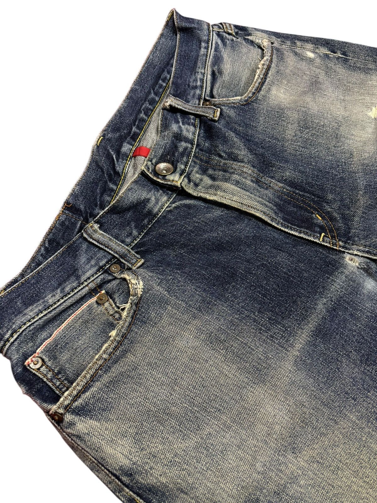 Japanese Brand × Jun Takahashi 90s Vintage Kaihara Uniqlo S-002 Selvedge Faded Washed Jeans Size US 35 - 6 Thumbnail