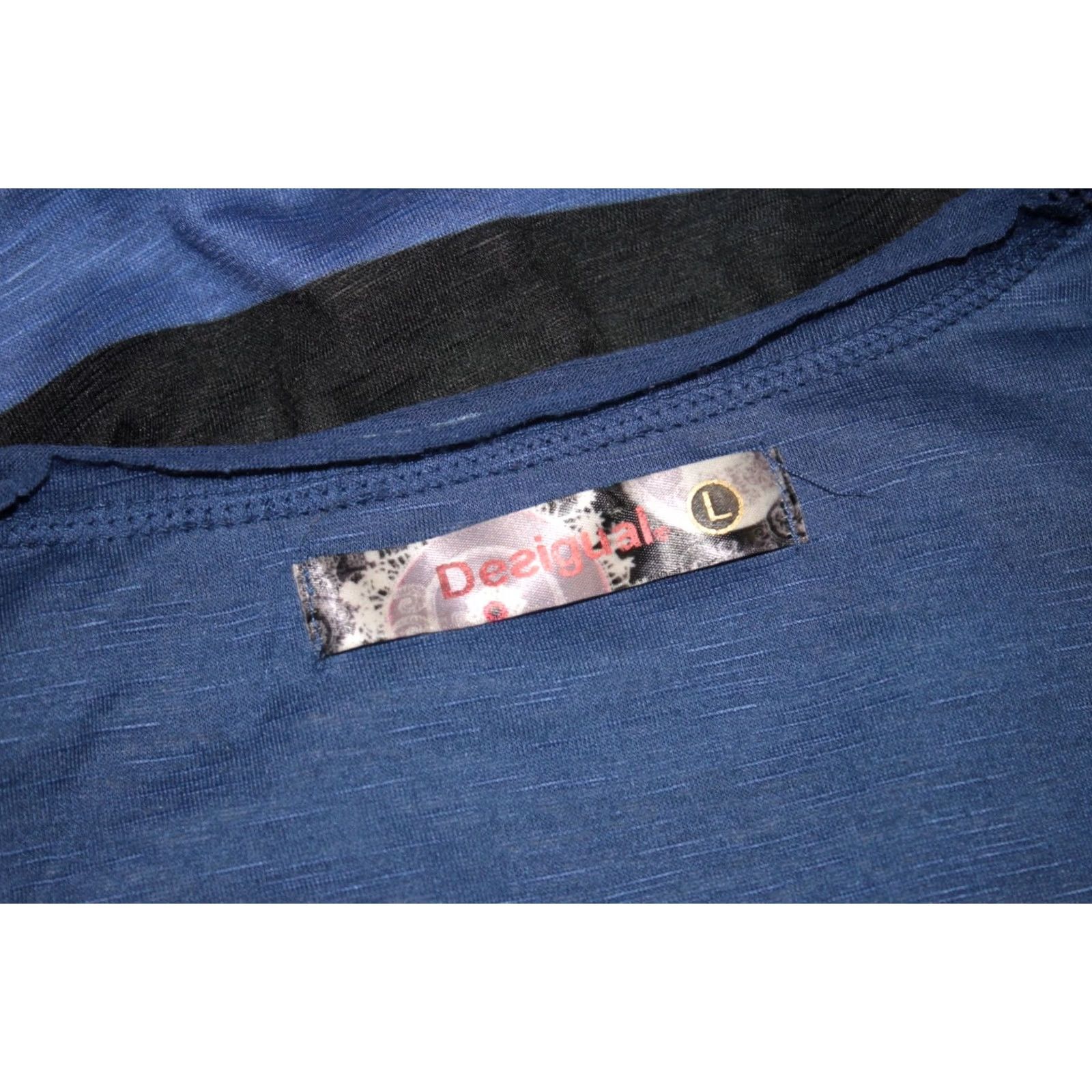 Desigual Desigual Shirt Womens L Blue Cotton Blend Long Sleeve T-Shirt 37T2637 Size L Womens Size L / US 10 / IT 46 - 5 Thumbnail