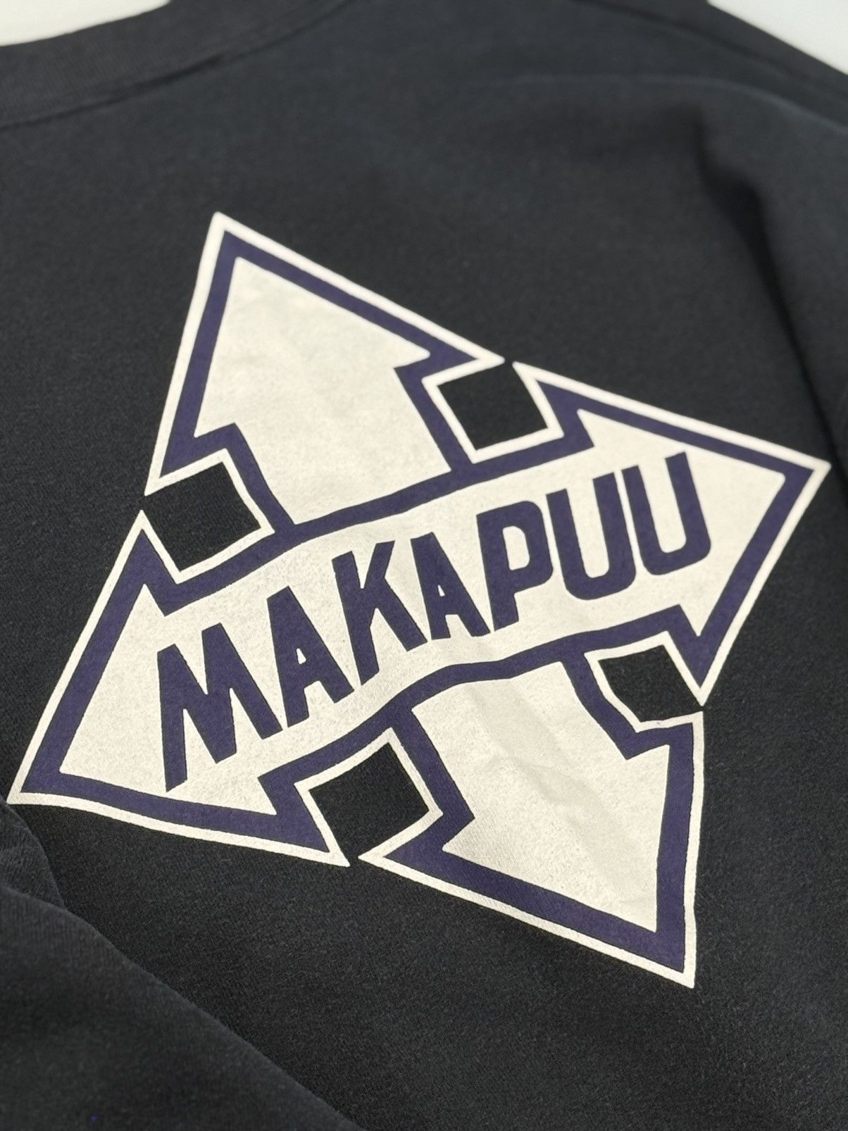 Fruit Of The Loom 🔥 Makapuu Hawaii Big logo Sweat Surf 90s Beach Streetwear Size US L / EU 52-54 / 3 - 11 Thumbnail