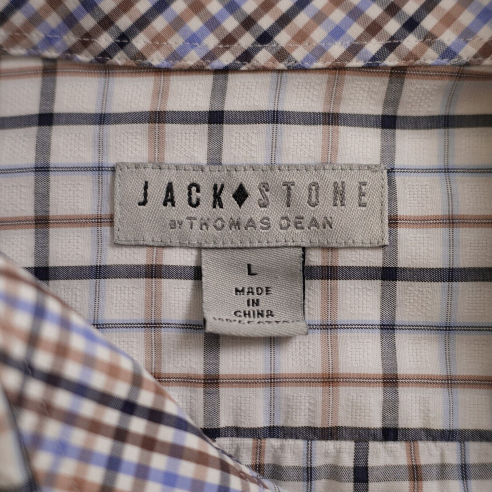 Designer Jack Stone Thomas Dean Large Cream W/ Orange Blue Plaid Flip Size US L / EU 52-54 / 3 - 8 Thumbnail