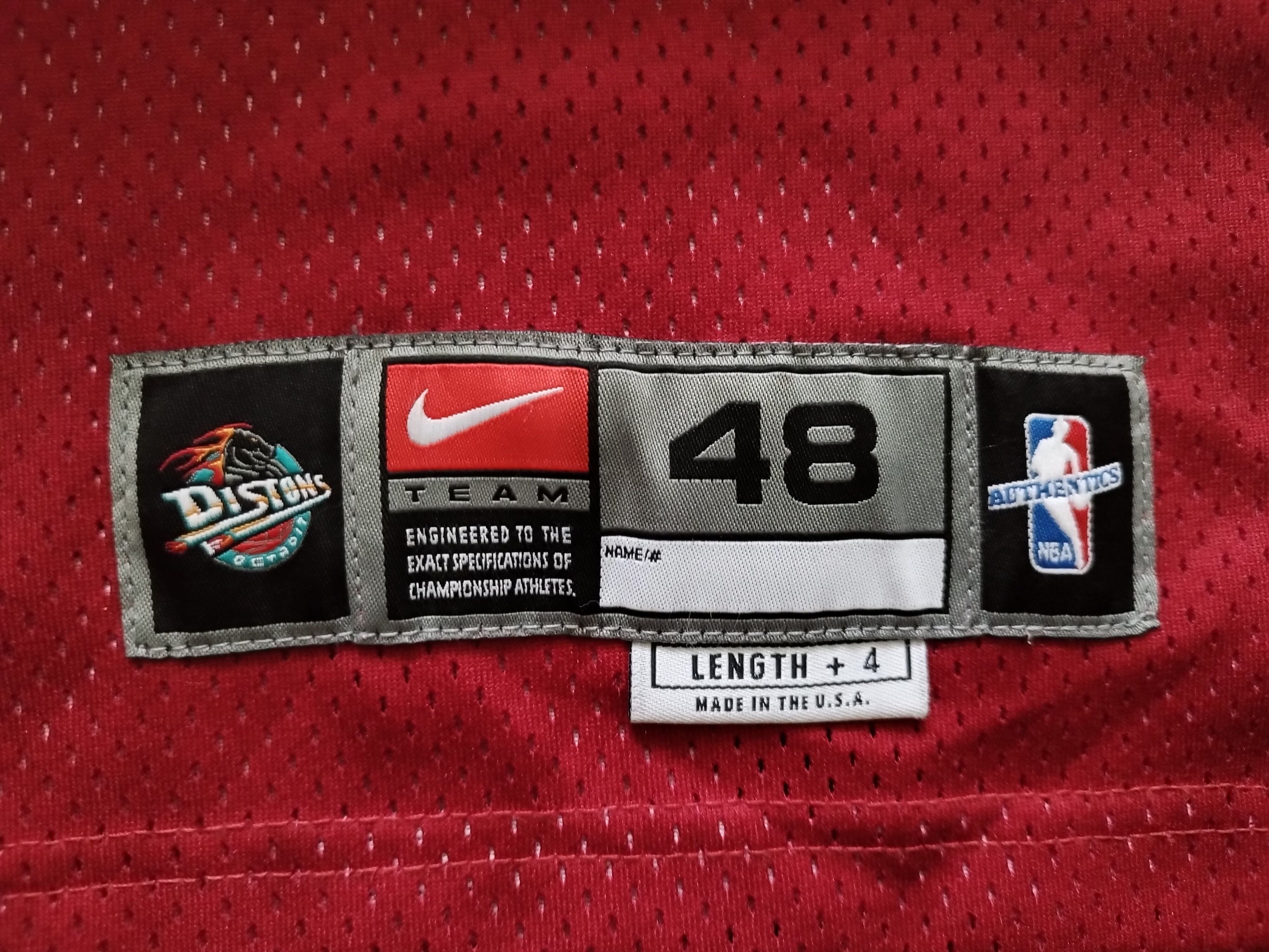 Nike Game Worn Used NBA Nike Brown Detroit Pistons pro cut Jersey Size US XL / EU 56 / 4 - 14 Thumbnail