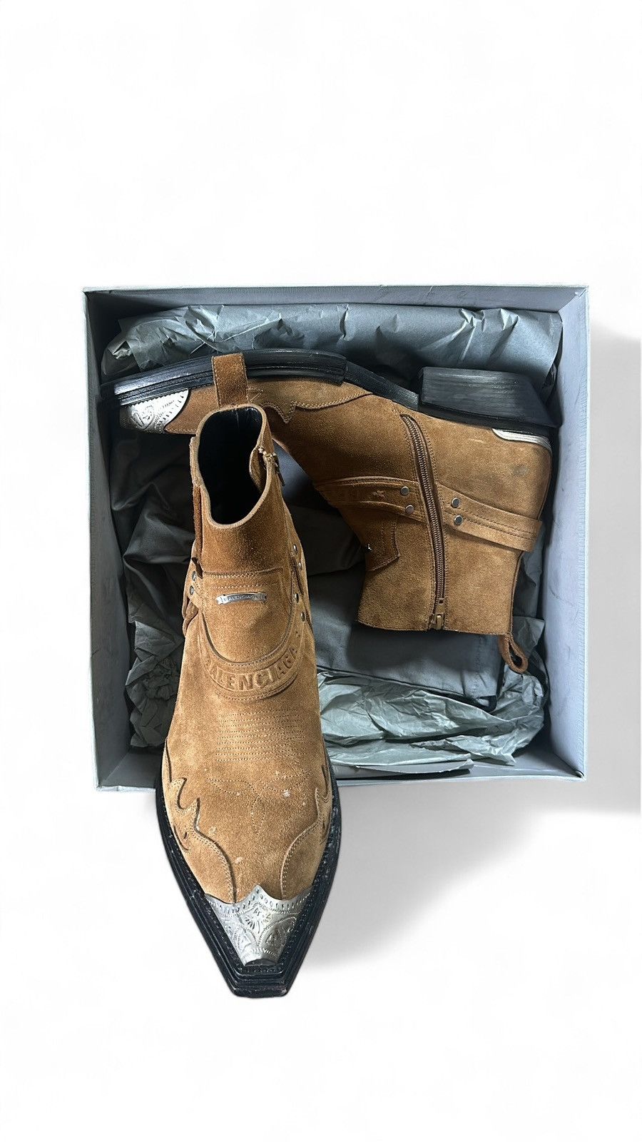 Balenciaga Balenciaga Santiag Suede Harness boots (Ugg Colorway 