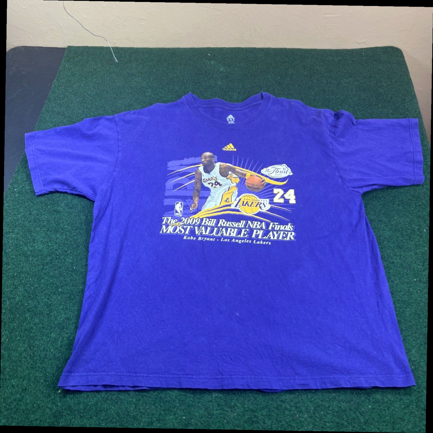 Vintage 2009 Lakers Kobe Bryant Nba MVP Shirt Adidas T Shirt Size XXL Very Rare