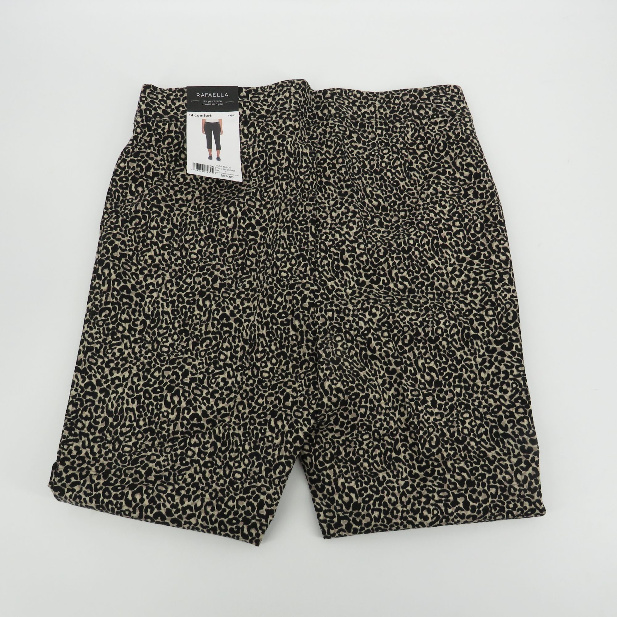 Other Rafaella Womens Leopard Print Capri Pants Size 14 Black Brow Size 36" / US 14 / IT 50 - 4 Thumbnail