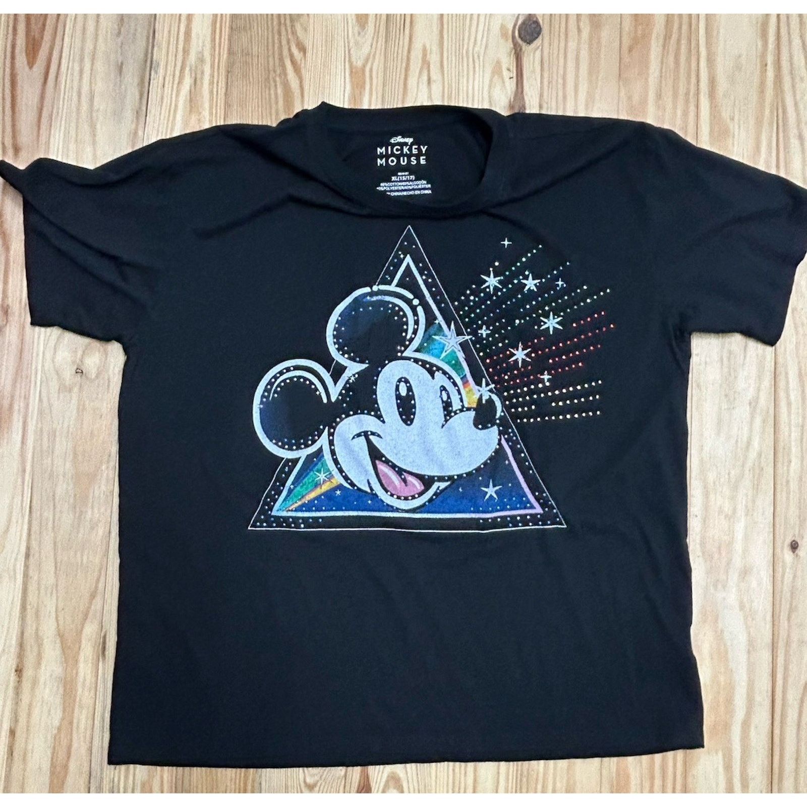 Disney Mickey Mouse Rhinestone T-shirt Disney XL (15/17) Black. Size XL / US 12-14 / IT 48-50 - 6 Thumbnail