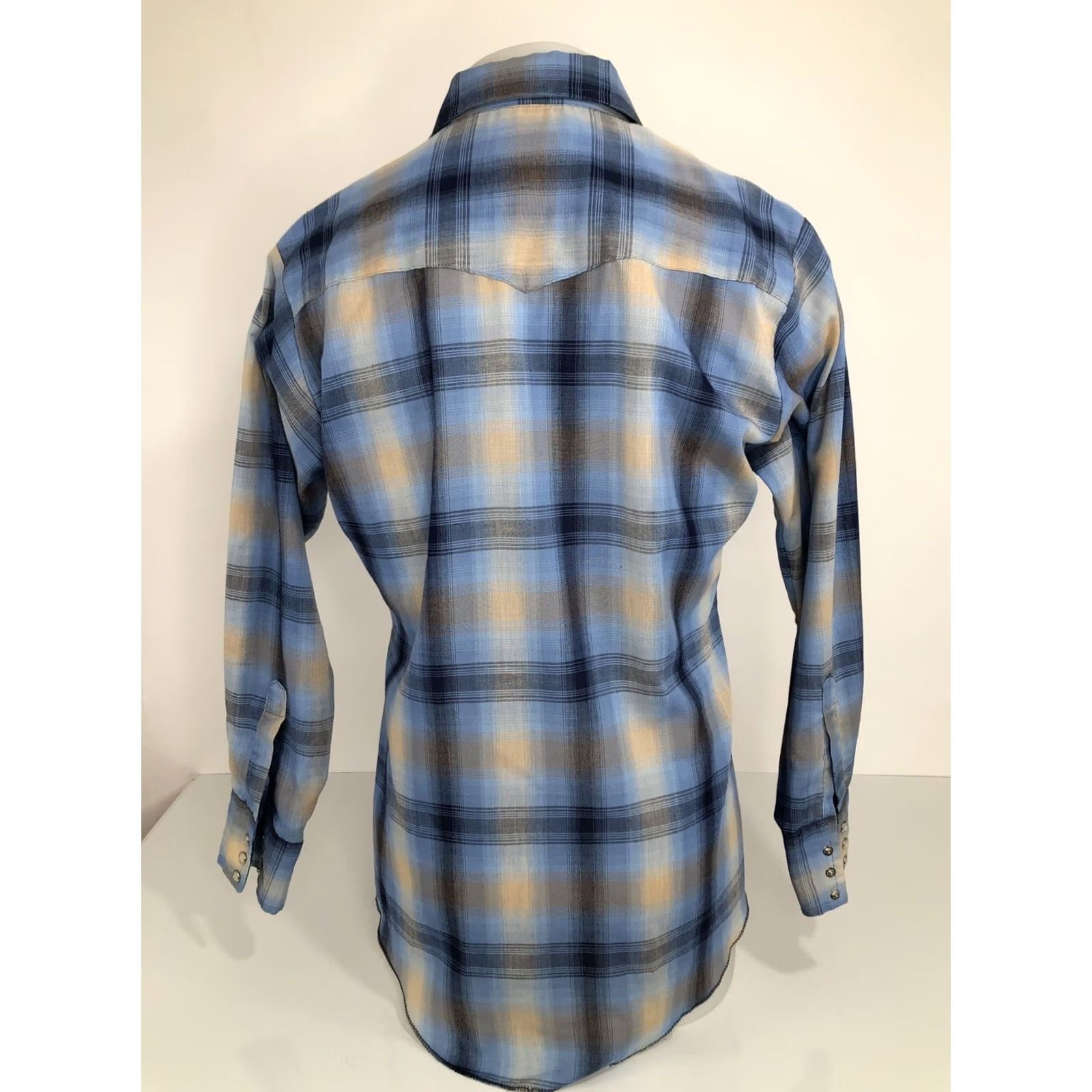 J Brand DEE CEE Mens 15.5/33 Sawtooth Plaid Pearl Snap Vintage Western Shirt Size US L / EU 52-54 / 3 - 4 Thumbnail