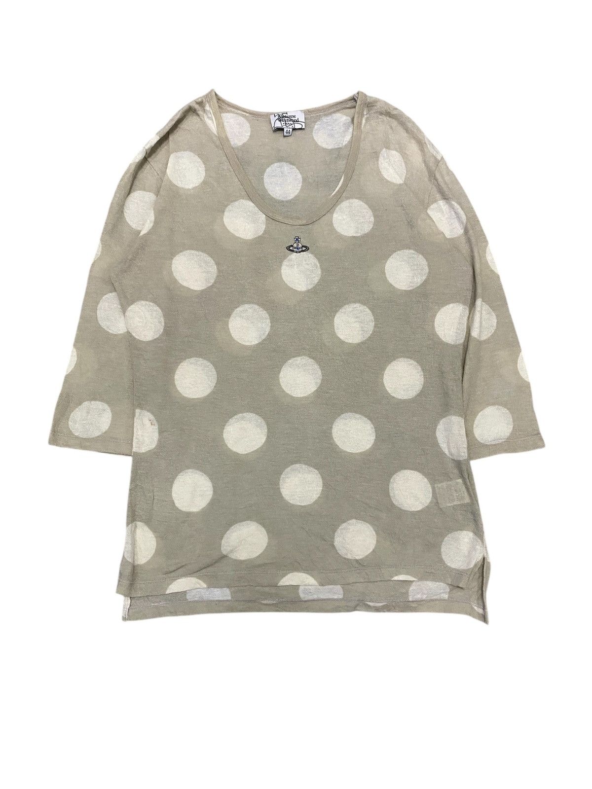 Vivienne Westwood 2000s Center logo embroidered polka dot 3/4 sleeve Size US M / EU 48-50 / 2 - 1 Thumbnail