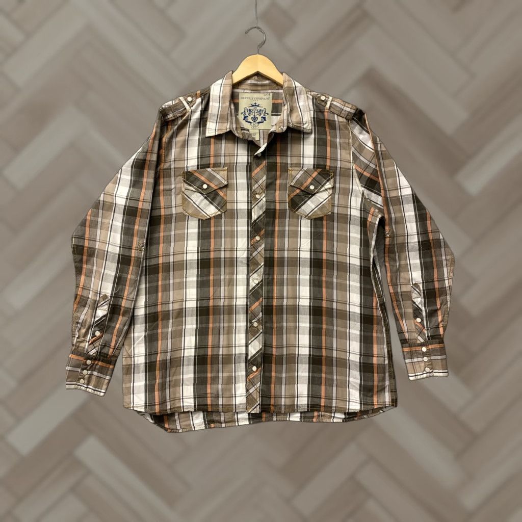 Vintage Denim & Supply Button-Up Shirt Mens Brown Plaid Long Sleeve XXL Casual Preppy Size US XXL / EU 58 / 5 - 1 Thumbnail