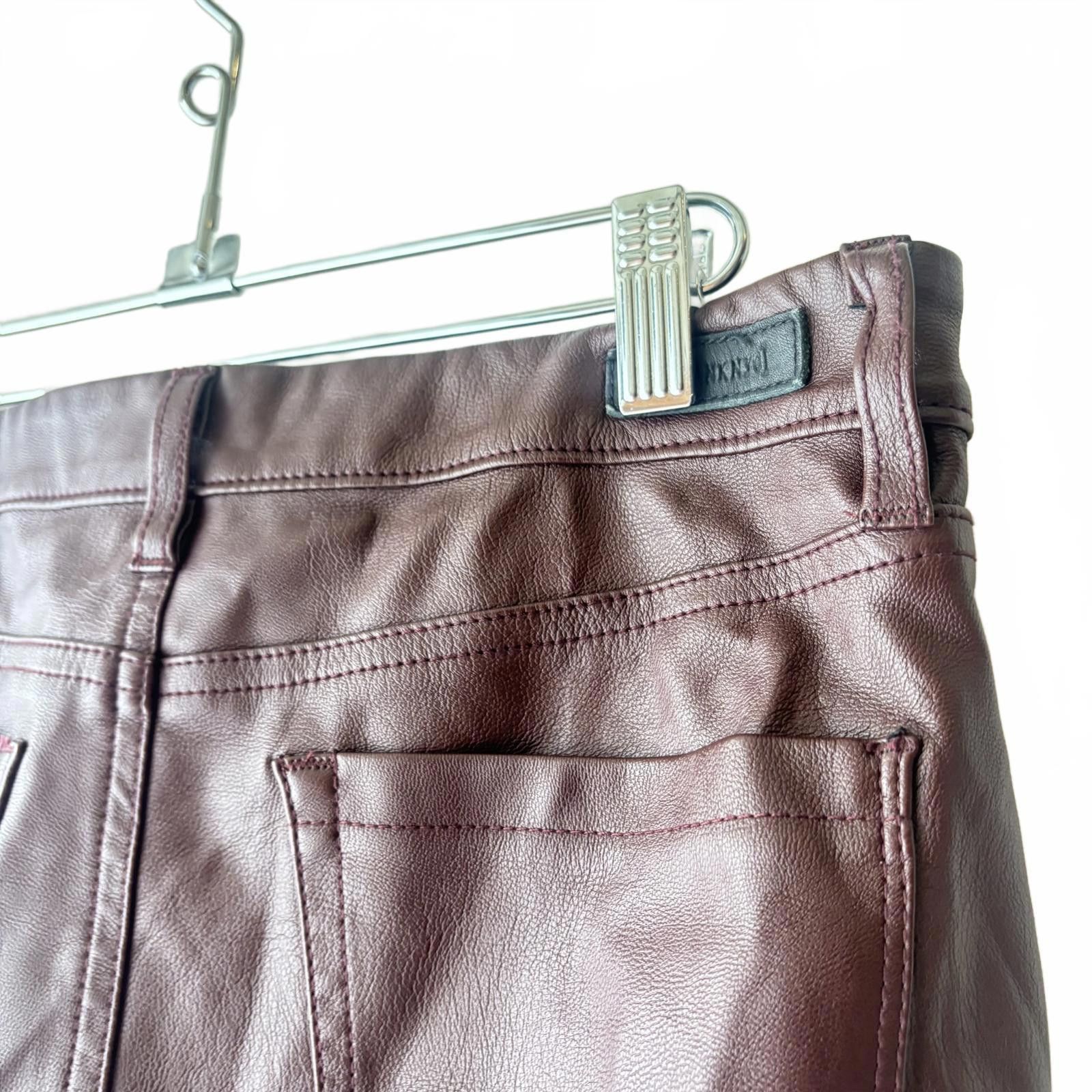 BLANKNYC Blank NYC Faux Vegan Leather Oxblood Brown Skinny Jean Pant Size 28" / US 6 / IT 42 - 5 Thumbnail