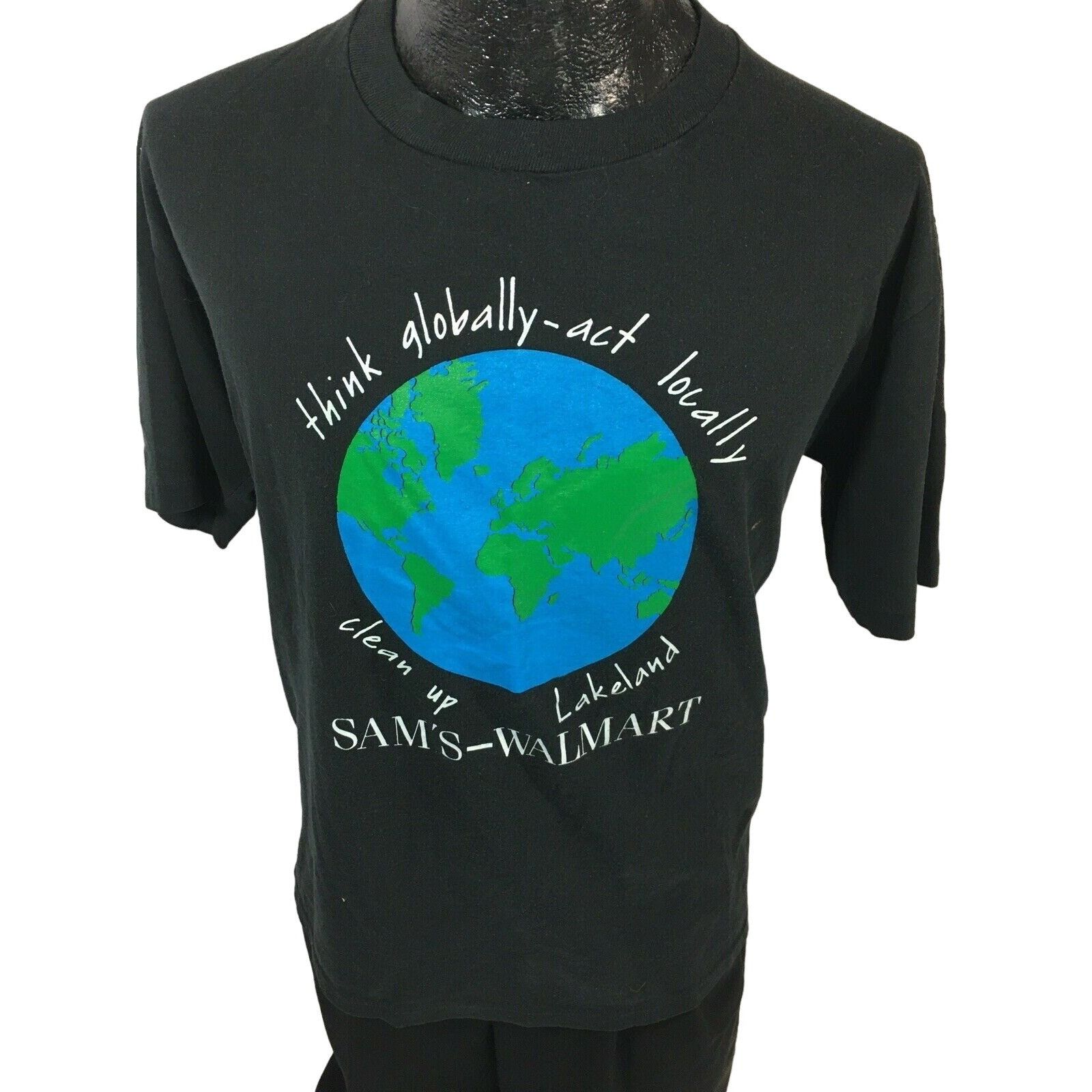 Jerzees Vtg Jerzees Environmental Activist Walmart Think Globally T Size US XL / EU 56 / 4 - 1 Thumbnail