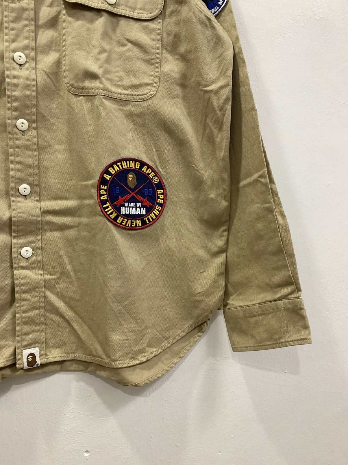 Bape OG BAPE PATCHES “GENERAL MADE” BUTTON-UP LONGSLEEVE SHIRT Size US L / EU 52-54 / 3 - 6 Thumbnail