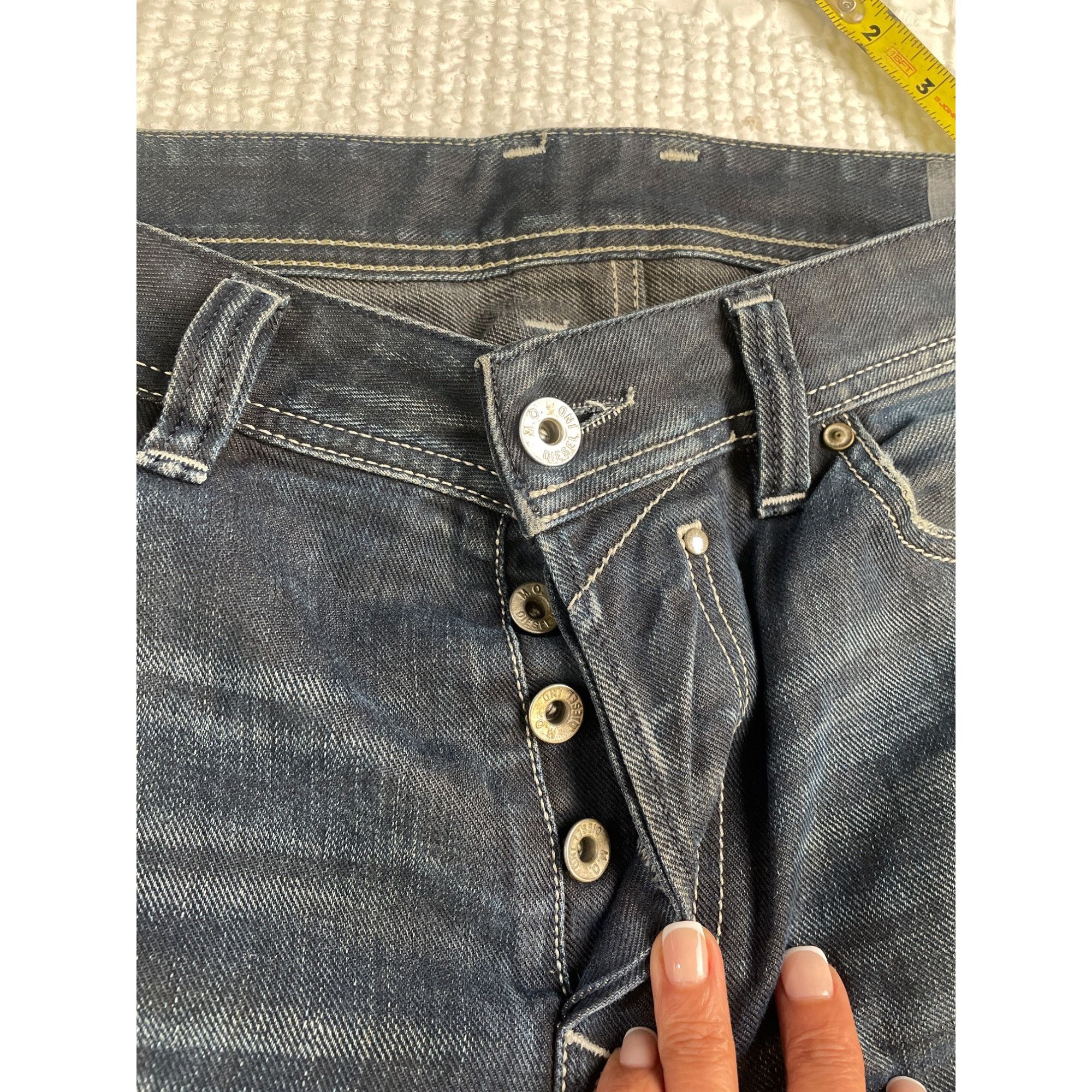 Diesel Diesel Jeans Made in Italy Mens Blue Faded Jeans Pants Size Size US 31 - 4 Thumbnail