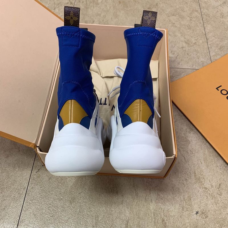 Louis Vuitton Louis Vuitton Blue and White Sneakers - Size US 5.5 / EU 38 - 8 Thumbnail