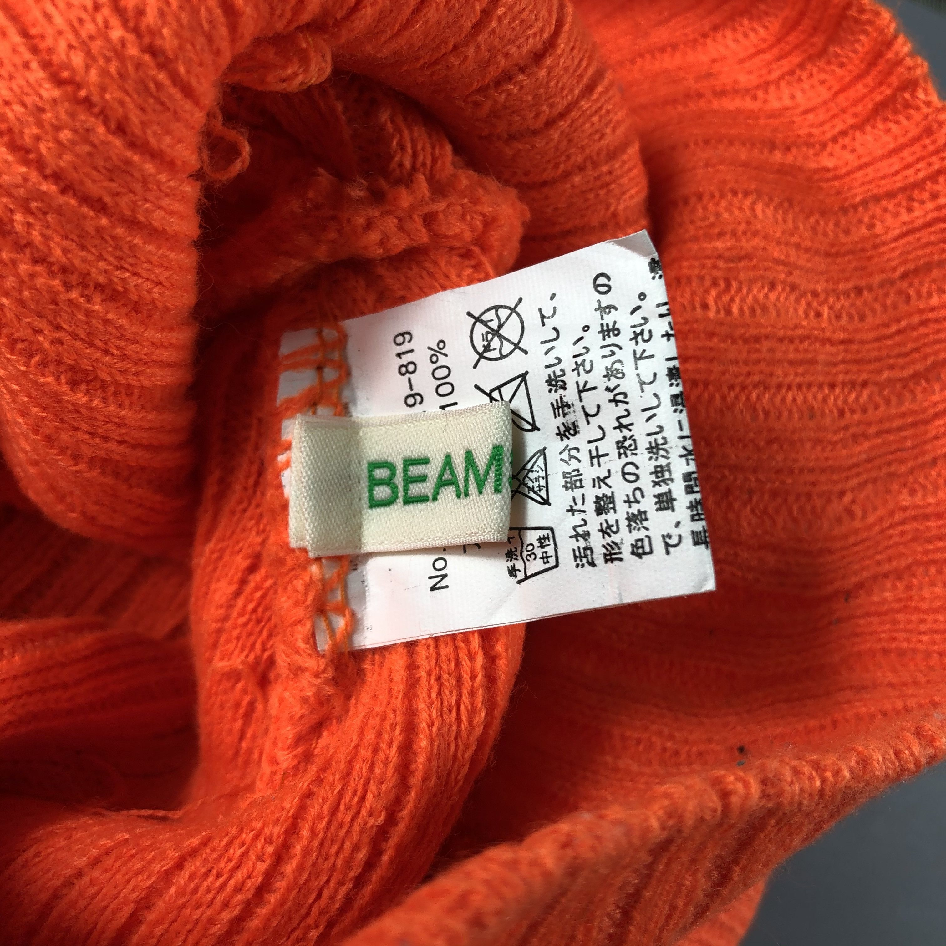 Japanese Brand × Vintage Beams Cuffless Orange Beanie Snow Hat Snow Cap -D1020 Size ONE SIZE - 4 Thumbnail