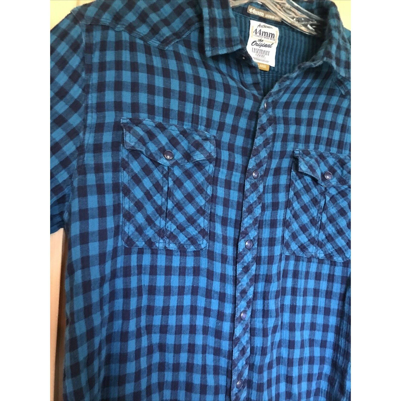 Other 44mm Legendary Work Wear Mens XL Blue Plaid Pearl Snap Shirt Size US XL / EU 56 / 4 - 4 Thumbnail