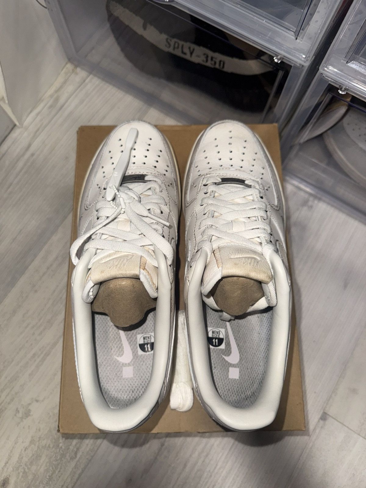 Nike Nike Air Force 1 Low .SWOOSH Dirty Triple White Size US 11 / EU 44 - 6 Thumbnail