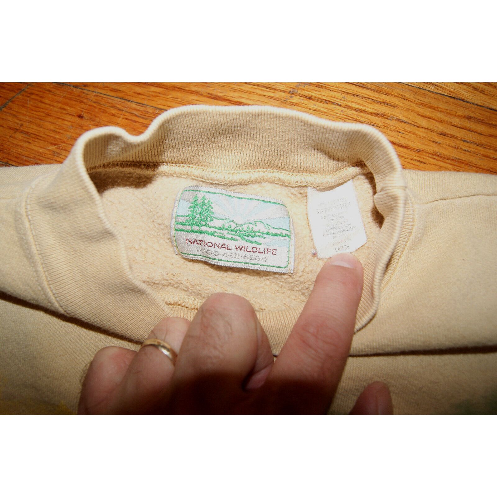 Other VTG 90s Wolf Crewneck Sweatshirt L Nature National Wildlife Size US L / EU 52-54 / 3 - 4 Thumbnail
