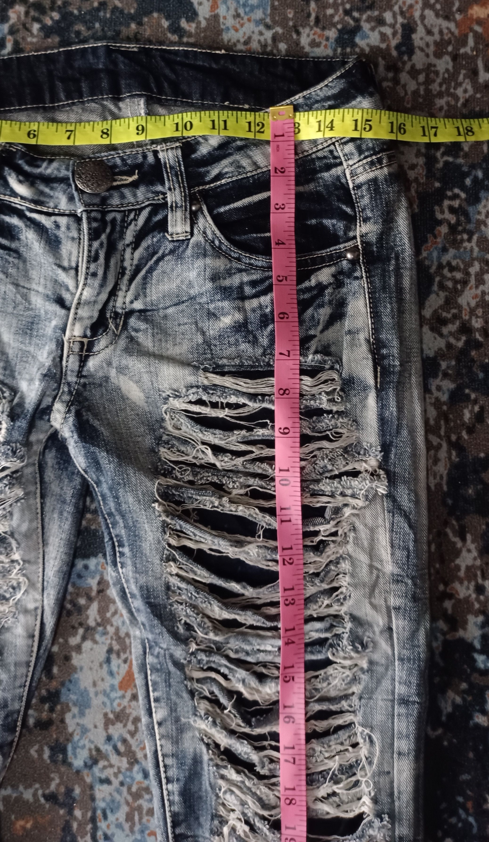 If Six Was Nine Grazie Distressed Denim Cutting Slim Fit Size US 30 / EU 46 - 20 Thumbnail