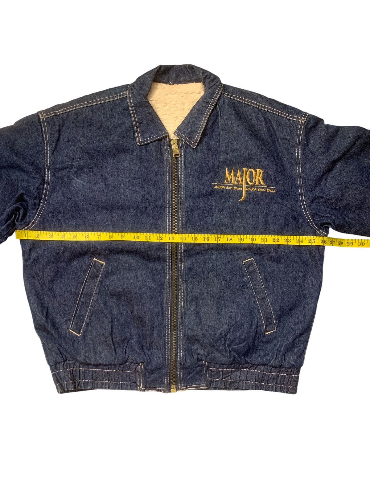 Vintage Rare Design Vintage Major Zipper Denim Sherpa Jackets Size US L / EU 52-54 / 3 - 8 Thumbnail
