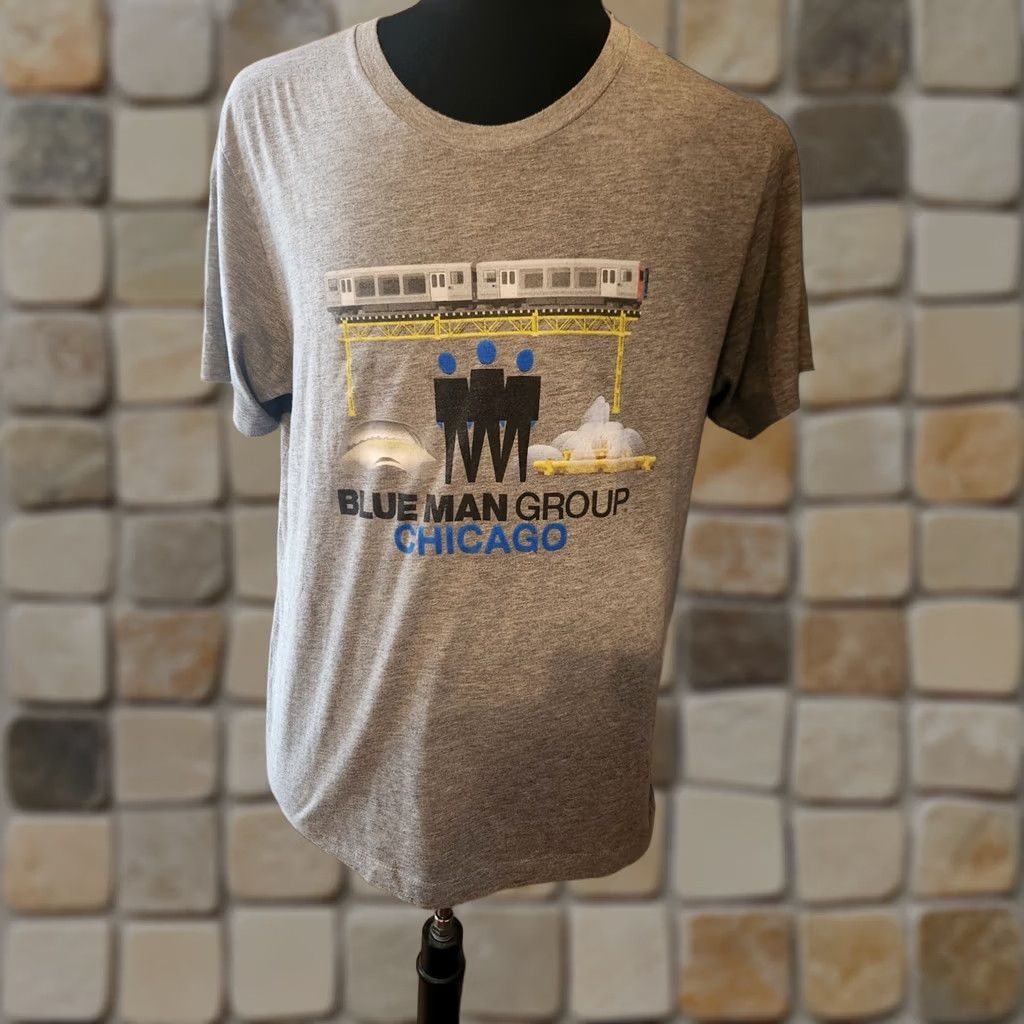 Vintage Blue Man Group Chicago Gray Short Sleeve T-Shirt XL Men Music Size US XL / EU 56 / 4 - 1 Thumbnail