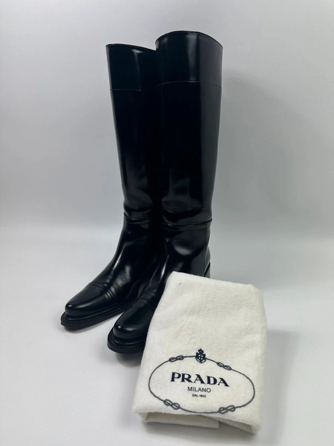Prada Prada SS2014 Black Leather Vernis Patent Boots Pointy Toe Size US 6 / IT 36 - 18 Thumbnail