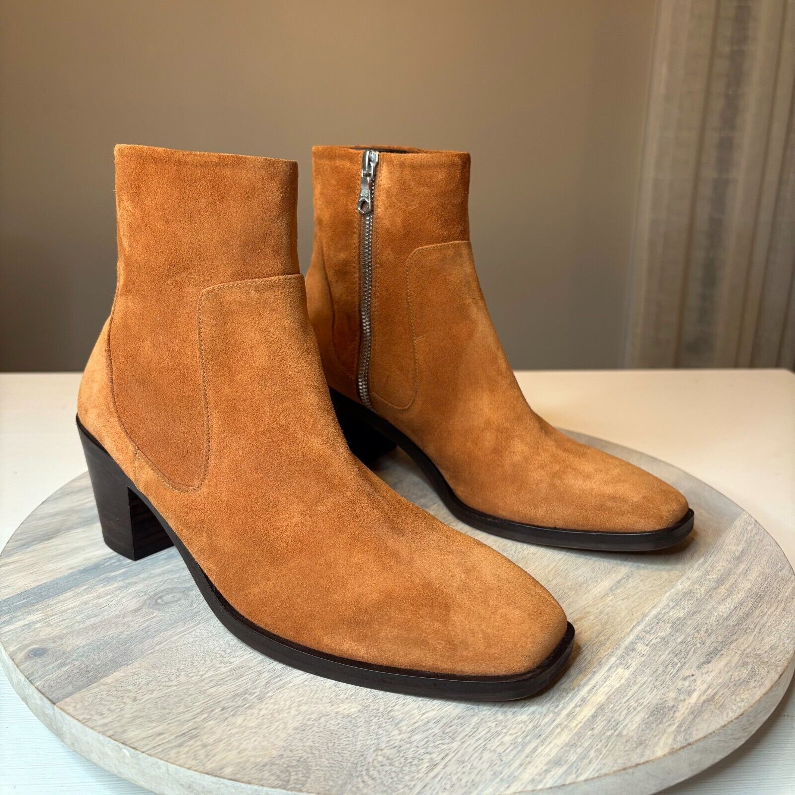 Rag & Bone Rag & Bone Women's Axel Mid Boots Brown Leather Suede Sz 8.5 Size US 8.5 / IT 38.5 - 1 Thumbnail