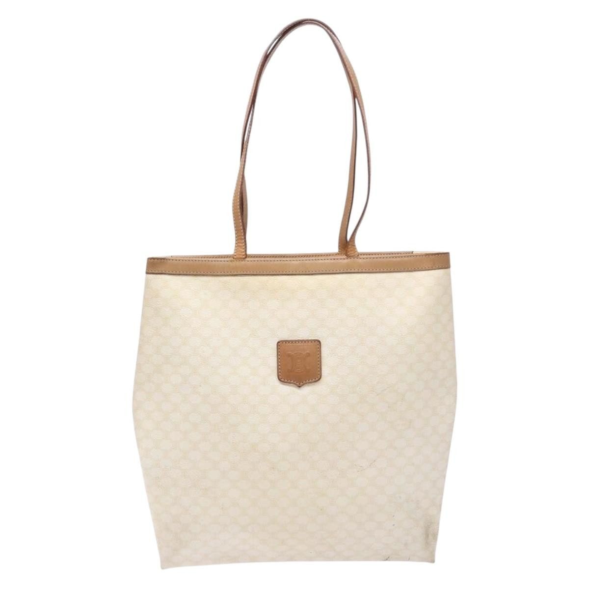 Celine CELINE Macadam Canvas Tote Bag Pvc Leather White Gold Size ONE SIZE - 2 Thumbnail