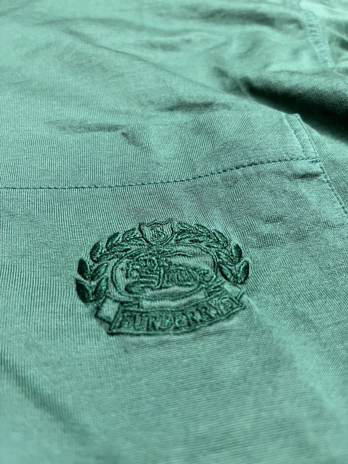 Burberry Burberry Vintage Crest Logo Pocket Polo – Emerald Green Size US L / EU 52-54 / 3 - 3 Thumbnail