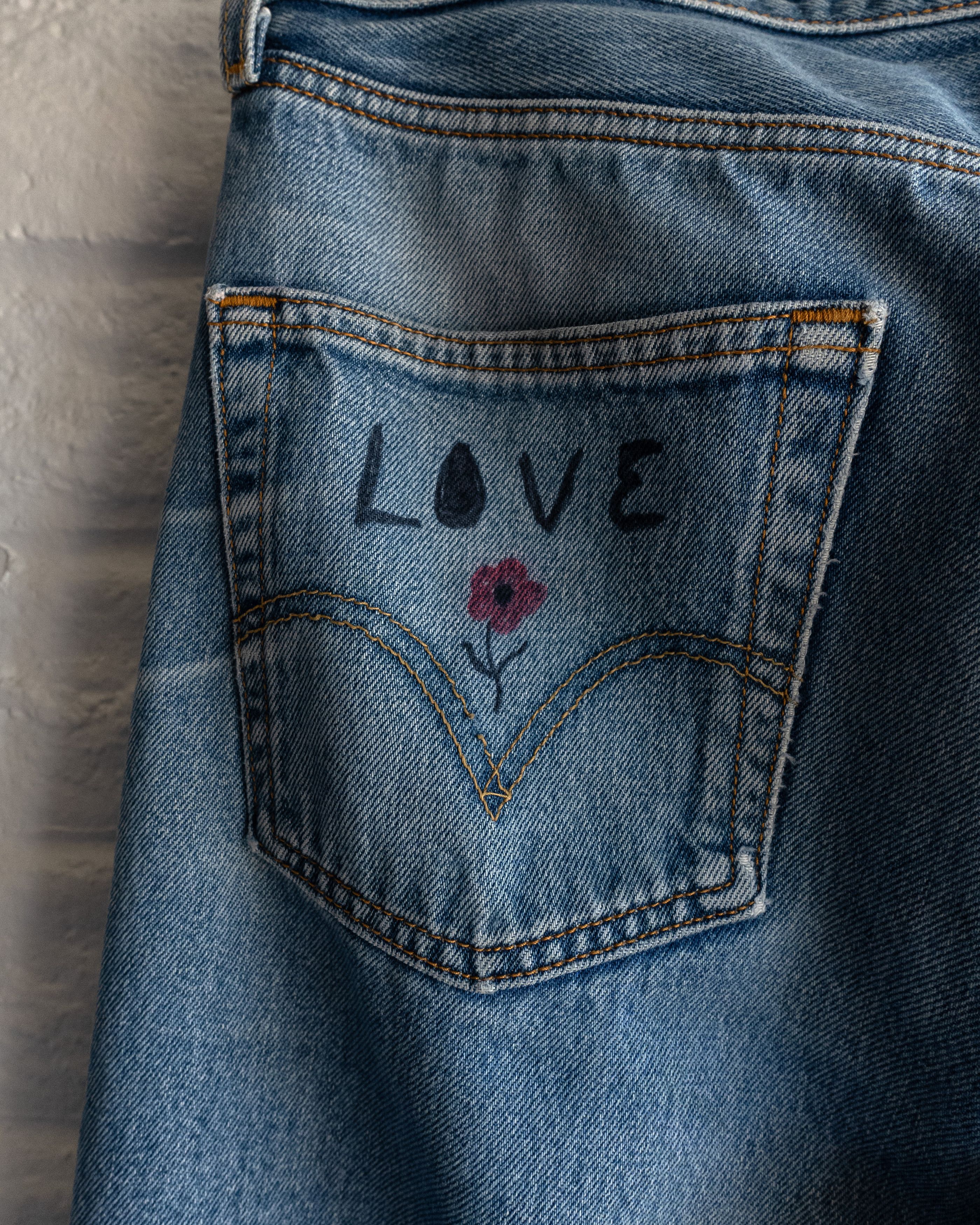 Levi's Vintage 90s Levi's 501 Jeans Scribble Grunge ERD Style Size US 32 / EU 48 - 7 Thumbnail