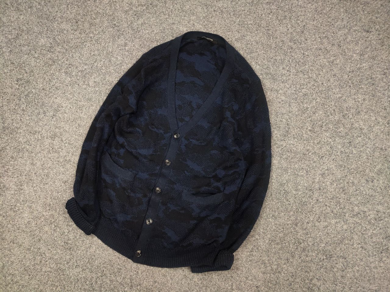 NANO universe Nano Universe Tokyo Japan Design Dark Wool Camo Cardigan Size US S / EU 44-46 / 1 - 3 Thumbnail