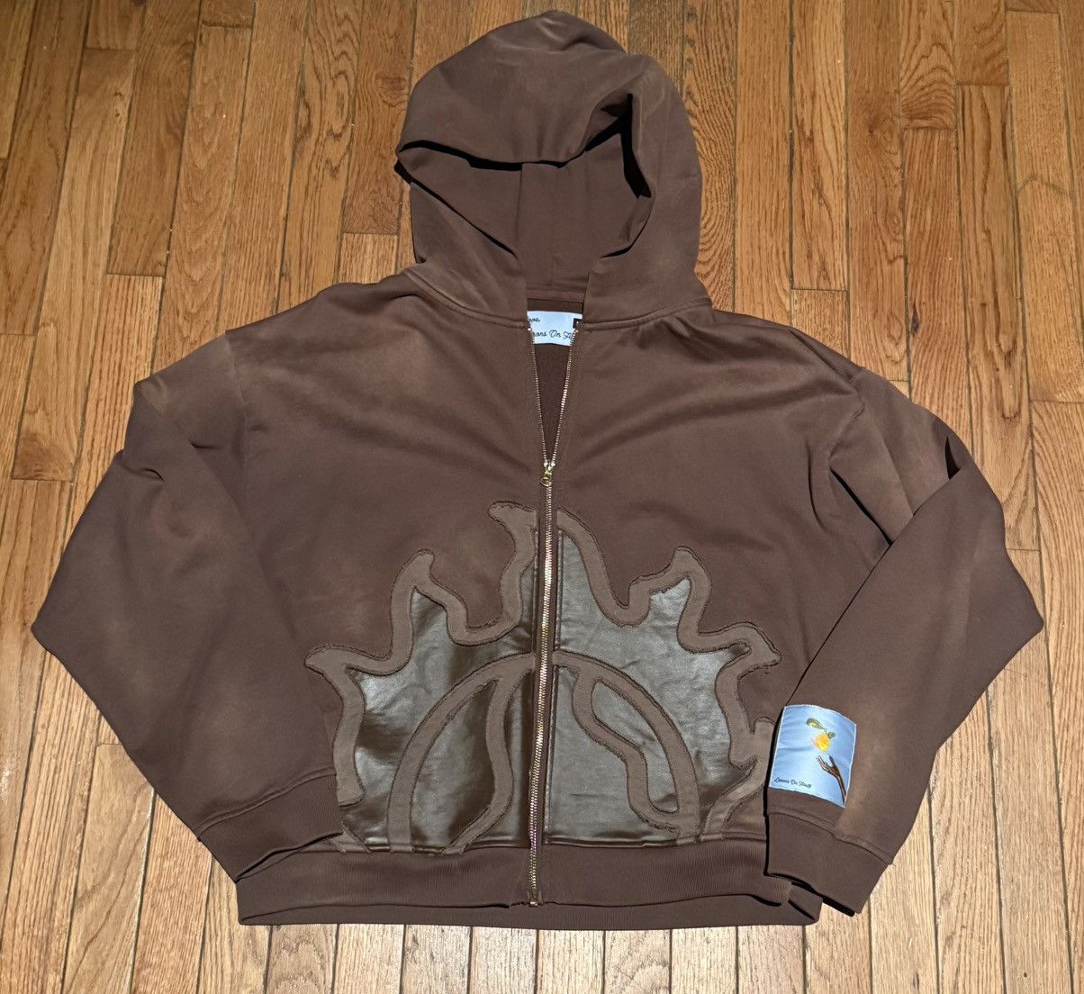 Other Lemons On Fire Brown Leather Zip Up Hoodie Size US M / EU 48-50 / 2 - 1 Thumbnail