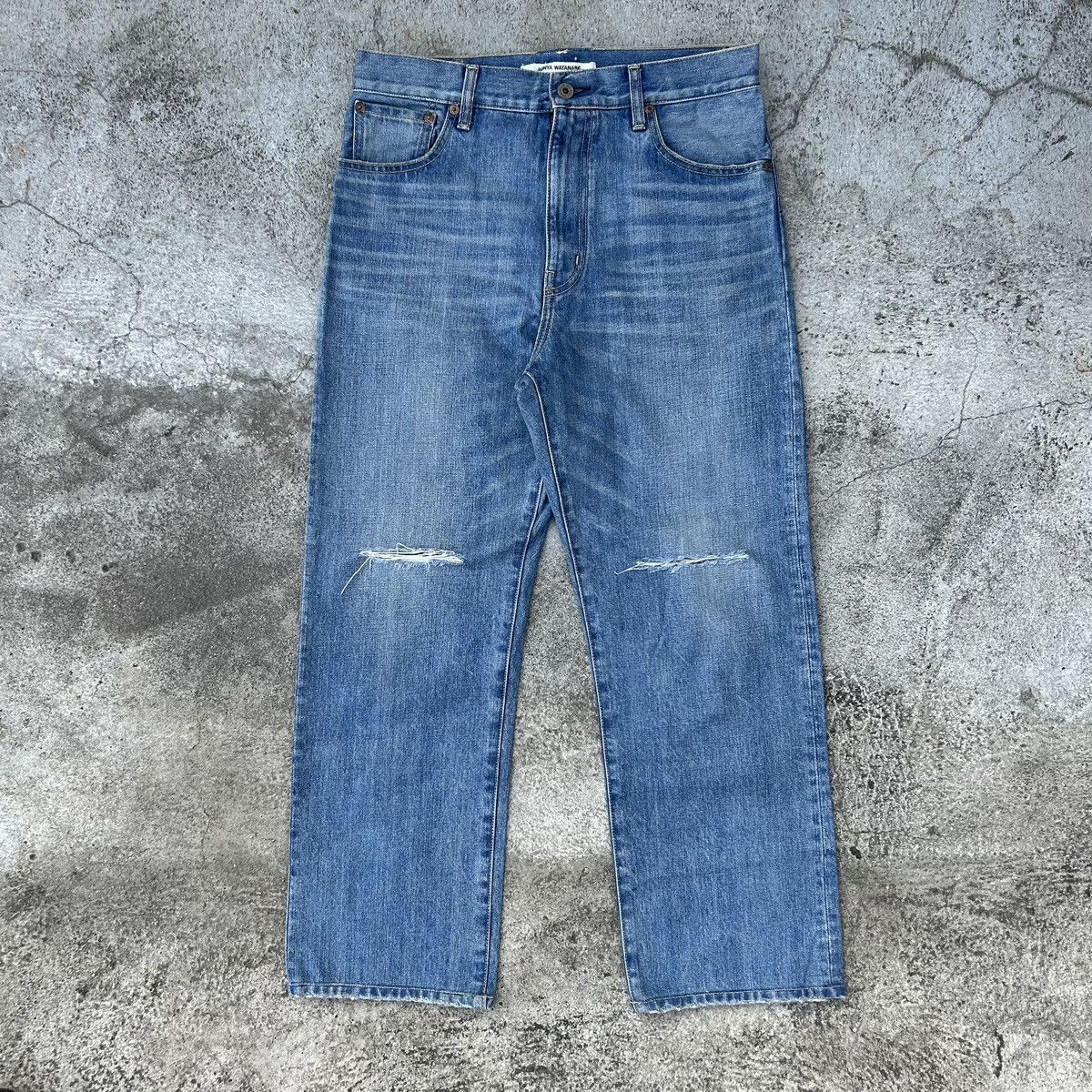 image of Junya Watanabe Knee-Slit Denim Jeans, Men's (Size 28)
