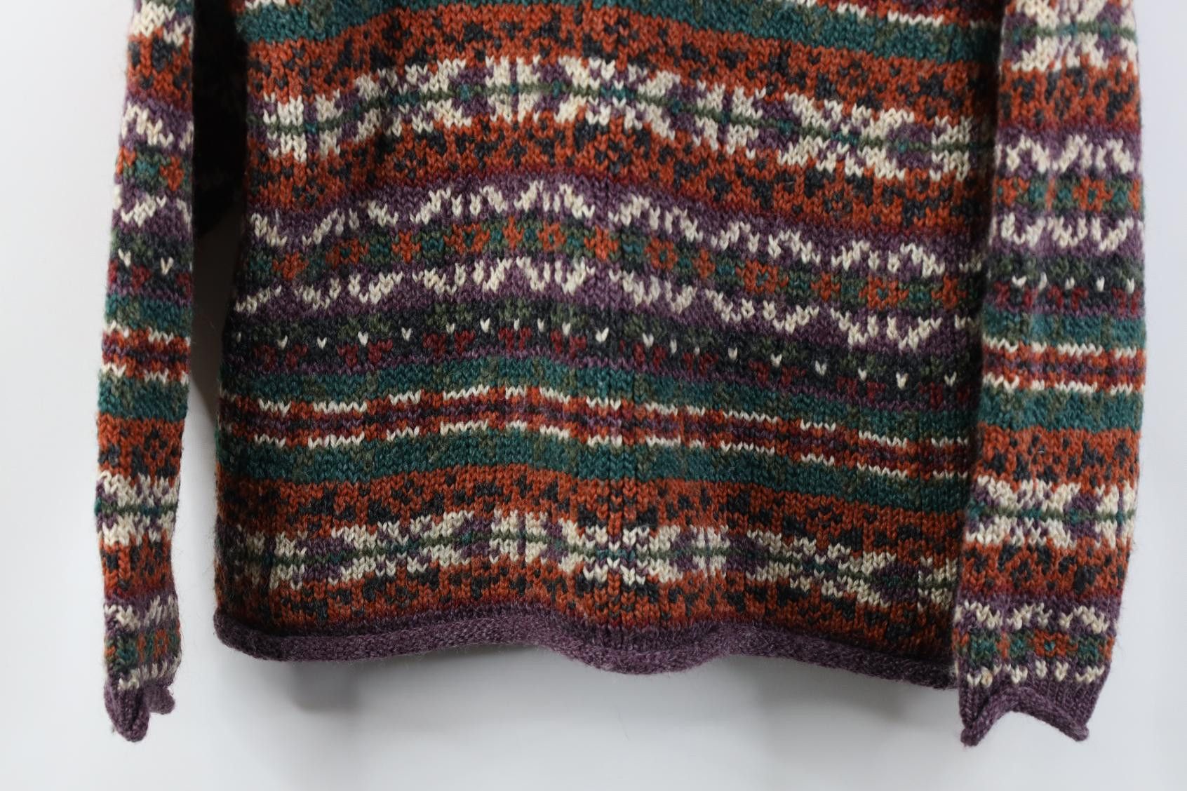 Vintage Vintage 90s Wool Blend Marled Knit Fair Isle Sweater Size M / US 6-8 / IT 42-44 - 3 Thumbnail