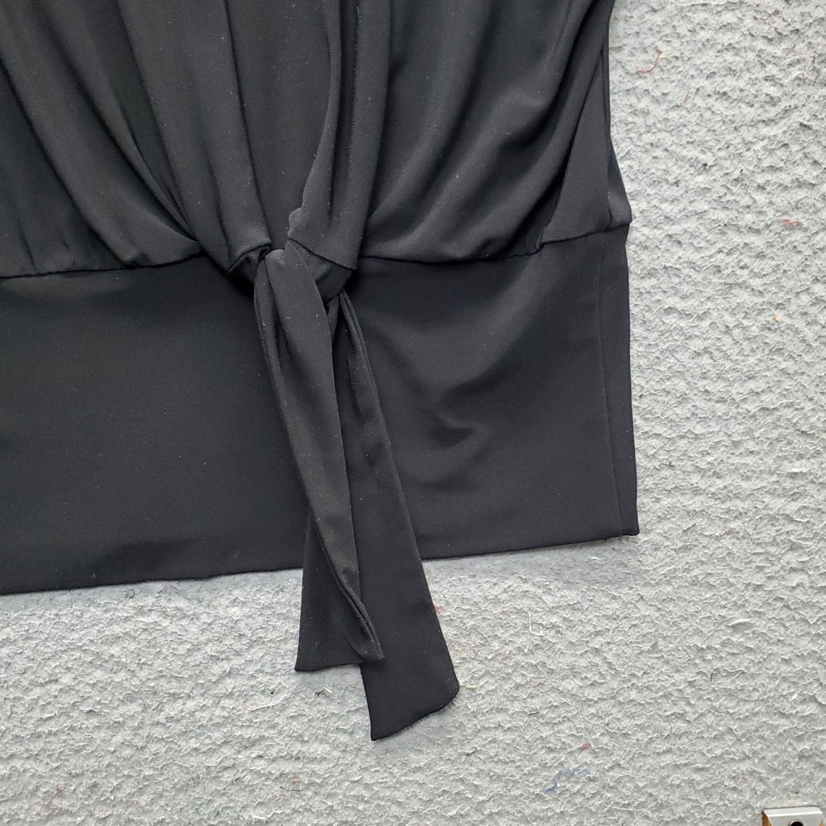 Joseph Ribkoff Joseph Ribkoff Blouse Womens 16 Black 3/4 Sleeve Round Neck Knot Hem Stretch Shirt Size XXL / US 16-18 / IT 52-54 - 5 Thumbnail