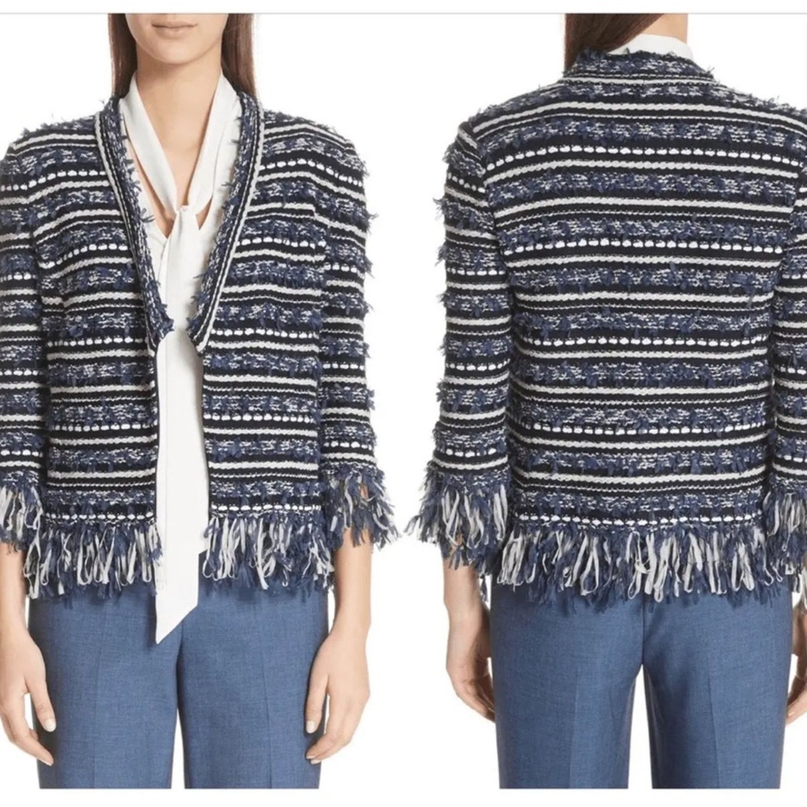 Other St. John Collection Lofty Floats 3/4 Sleeve Knit Jacket Size XL / US 12-14 / IT 48-50 - 2 Thumbnail