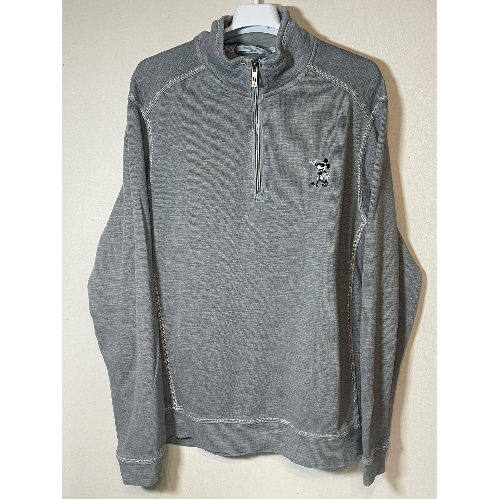 Tommy Bahama Tommy Bahama Mickey Mouse Mens Size M Blue 1/4 Zip Sweater Size M / US 6-8 / IT 42-44 - 1 Thumbnail