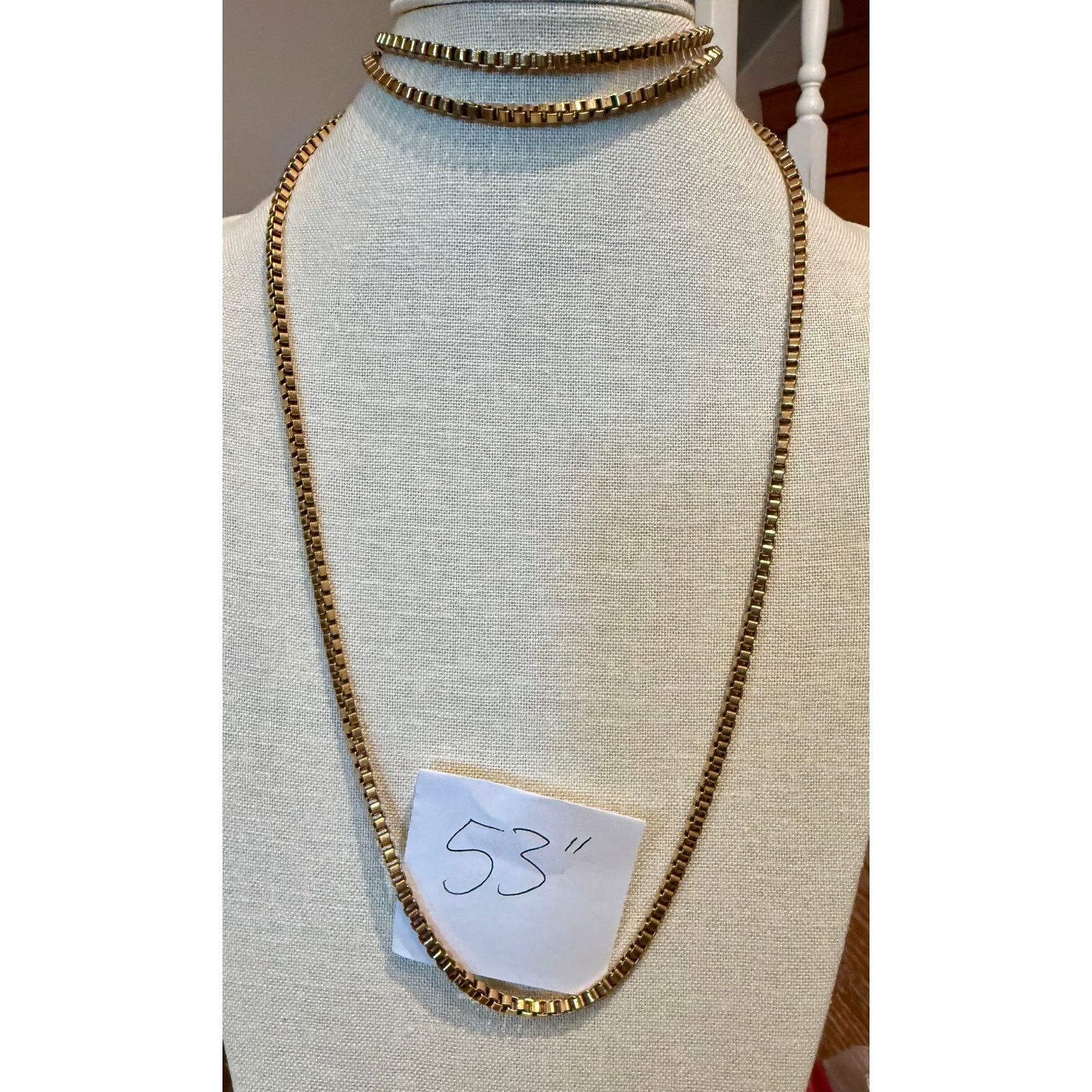Monet Vintage Monet Chunky Box Runway Chain 53” Gold Tone Size ONE SIZE - 10 Thumbnail