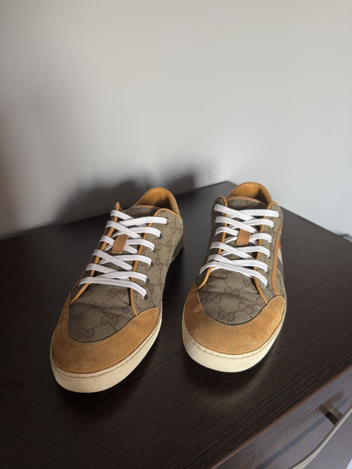 Gucci Gucci Ace GG monogram canvas leather sneakers Size US 8 / EU 41 - 3 Thumbnail