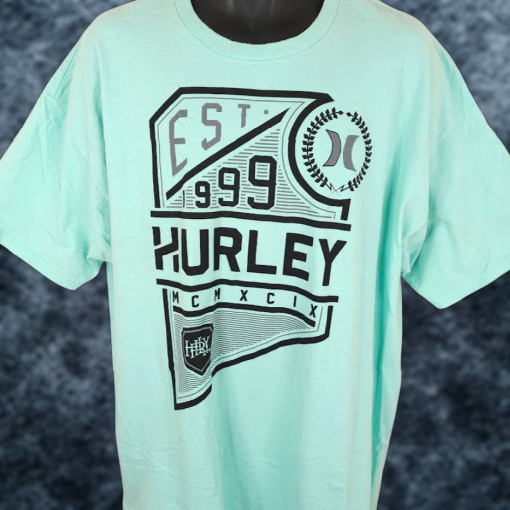 Hurley Hurley Surfer T Shirt Mens 2XL Blue Surf And Skate Streetwear Shirt Short Sleeve Crew Neck Cotton Shorts Sleeve Size US XXL / EU 58 / 5 - 1 Thumbnail