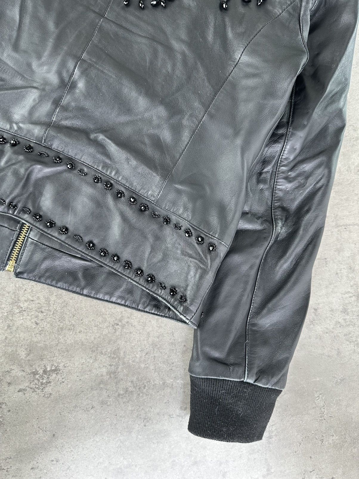Cavalli Class Cavalli Class Leather Jacket With Embroidery Size S / US 4 / IT 40 - 19 Thumbnail
