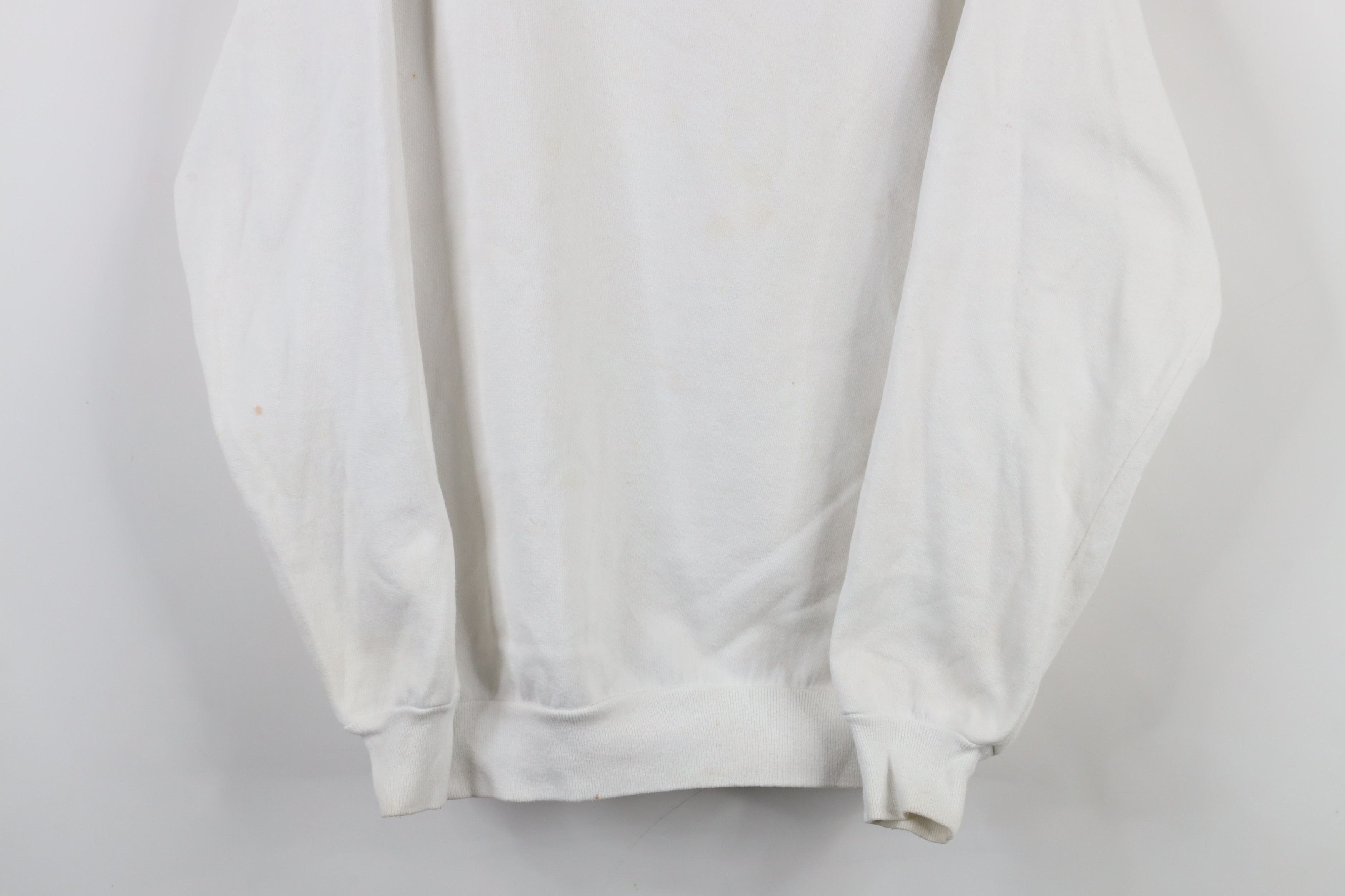 Vintage Vintage 90s Streetwear Blank Crewneck Sweatshirt White USA Size US L / EU 52-54 / 3 - 3 Thumbnail
