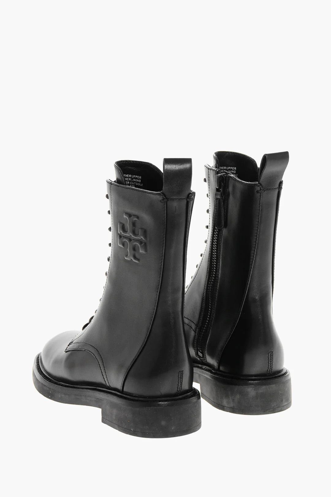 Tory Burch og1mm0426 Leather Combat Boots in Black Size US 6.5 / IT 36.5 - 2 Thumbnail