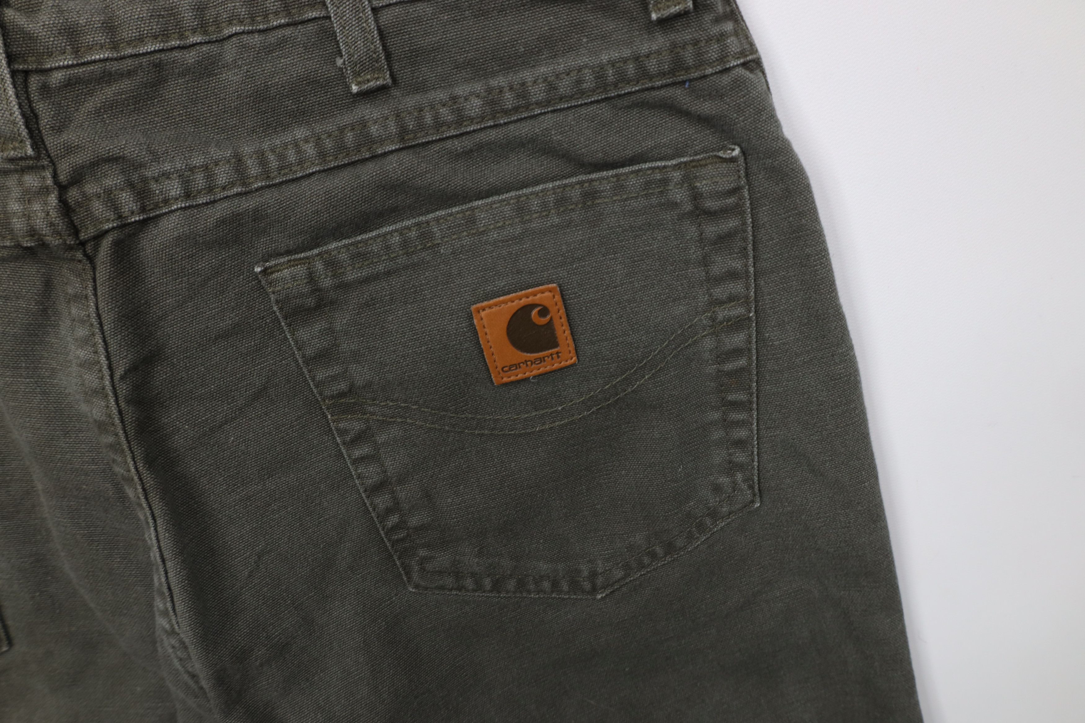 Carhartt Vintage Y2K 2000 Carhartt Canvas Pants Moss Green Cotton Size US 36 / EU 52 - 14 Thumbnail
