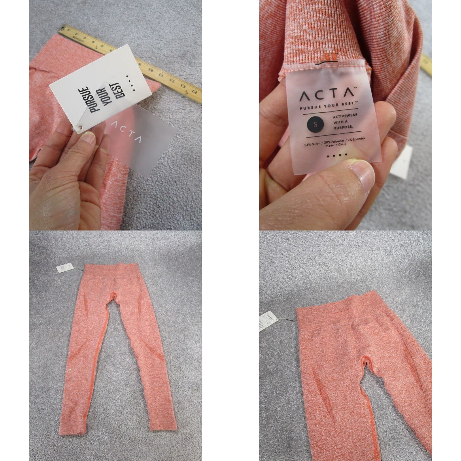 Vintage Womens Compression Leggings Small Extra Large Light Orange Size 28" / US 6 / IT 42 - 8 Thumbnail