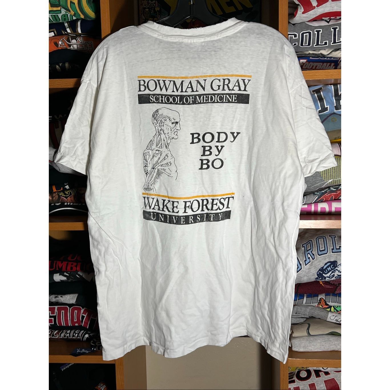 Hanes Vintage 80s Wake Forest University Of Medicine Vitruvian Man Size US XL / EU 56 / 4 - 3 Thumbnail