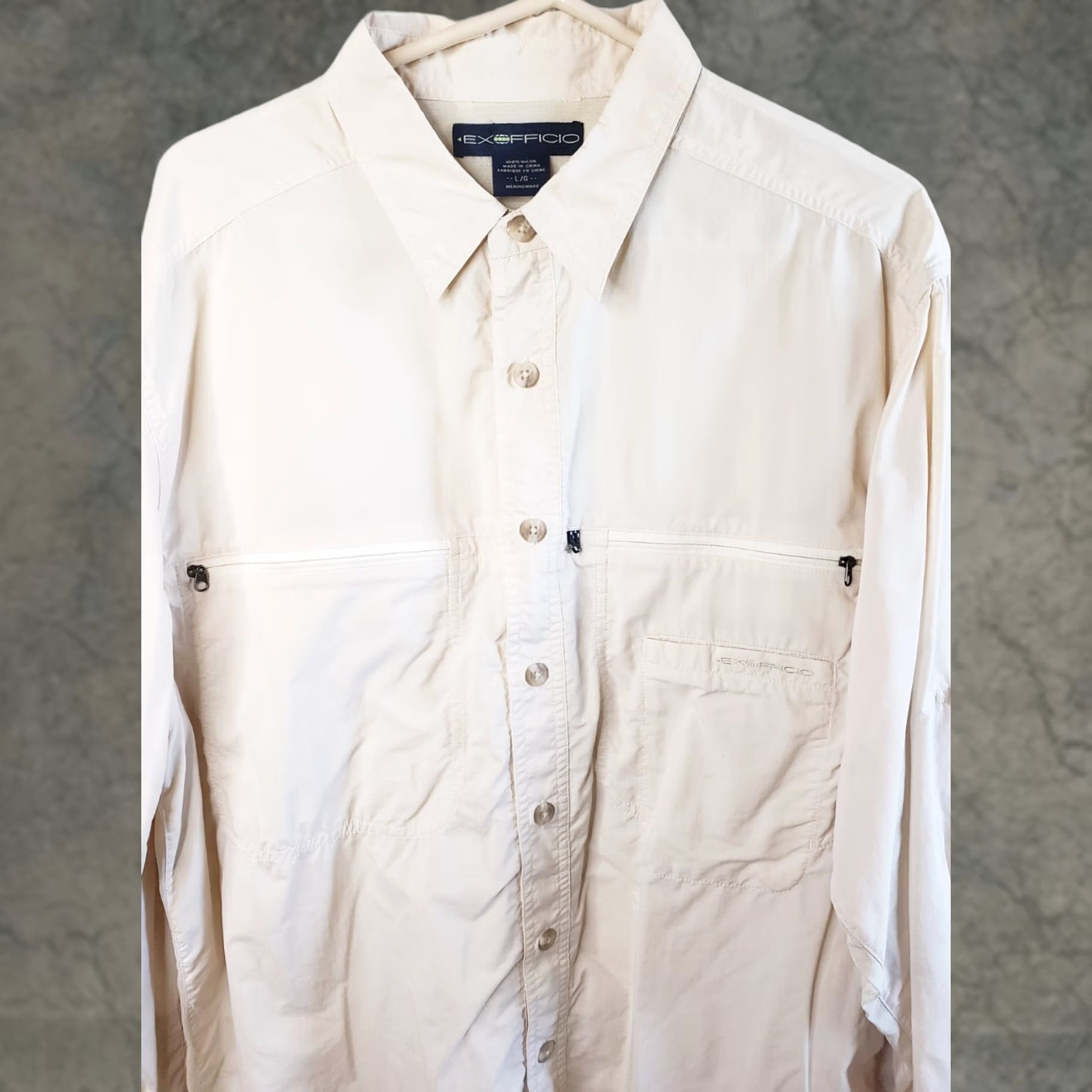 ExOfficio VINTAGE EXOFFICIO L/S Button Up Vented Hiking Shirt Yellow Men Large Size US L / EU 52-54 / 3 - 1 Thumbnail