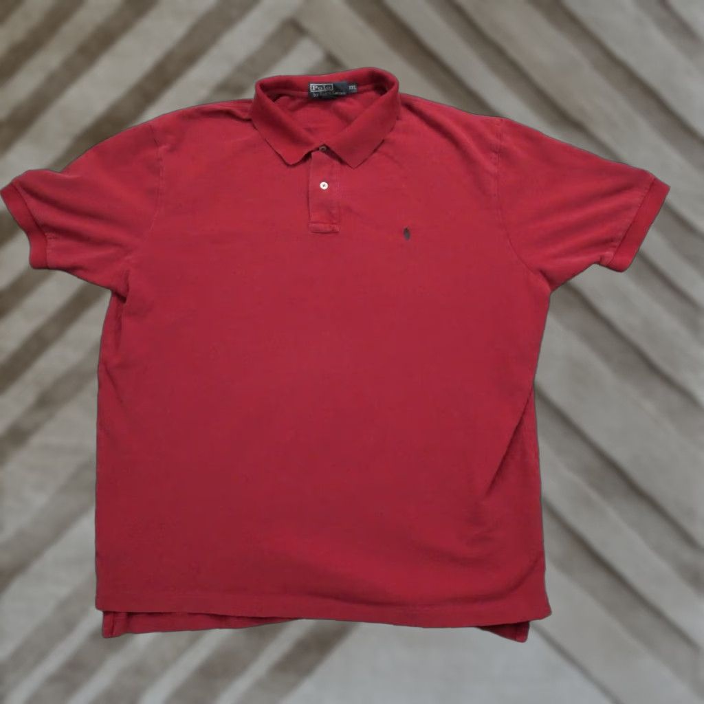Polo Ralph Lauren VINTAGE Polo Ralph Lauren Shirt Mens 2XL Red Polo Short Sleeve Collared Button Knit Cotton Logo 90s Mens Size US XXL / EU 58 / 5 - 1 Thumbnail