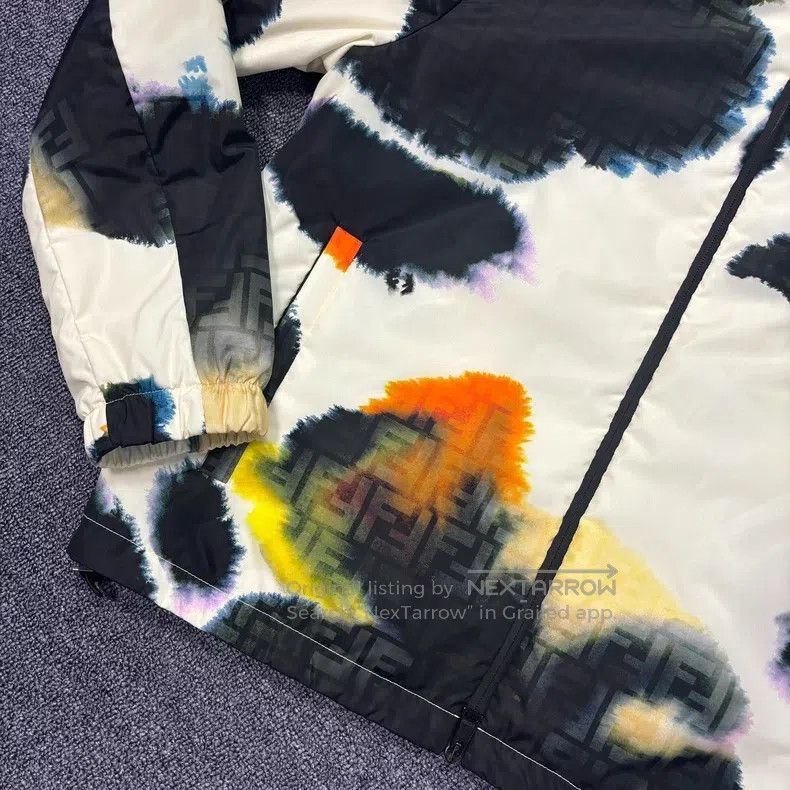 Fendi Fendi Patterned Logo Printed Splatter Effect Zip-Up Hooded Size US S / EU 44-46 / 1 - 2 Thumbnail