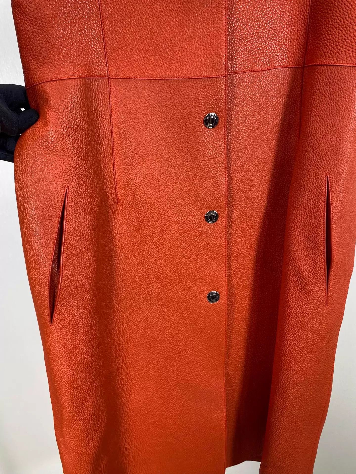 Hermes Hermes Orange V-Neck Suede Vest-Dress 38 NWT Size S / US 4 / IT 40 - 6 Thumbnail