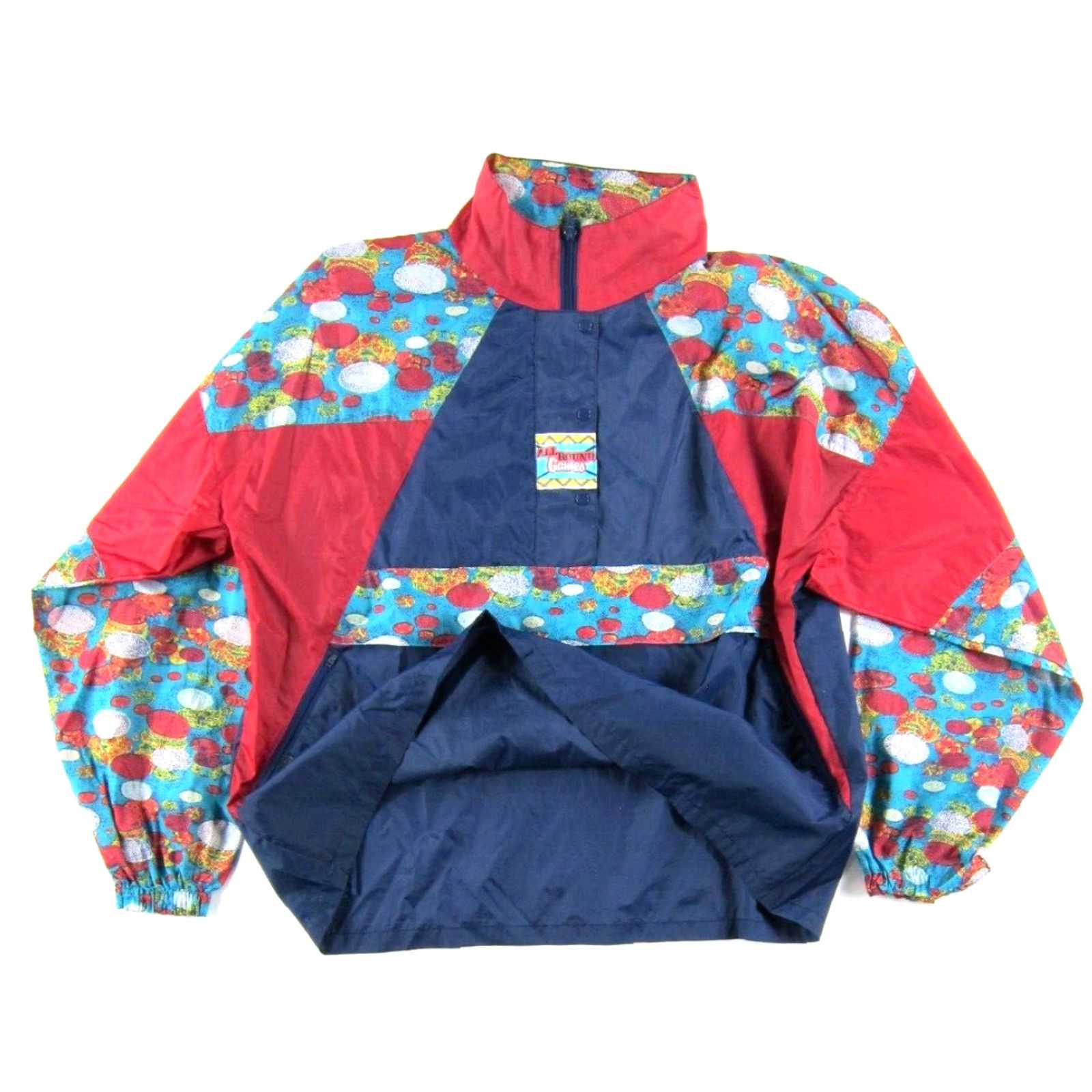 Vintage Vintage Unbranded Jacket Men XL Hooded Windbreaker Blue Red All Around Games - Size US XL / EU 56 / 4 - 4 Thumbnail